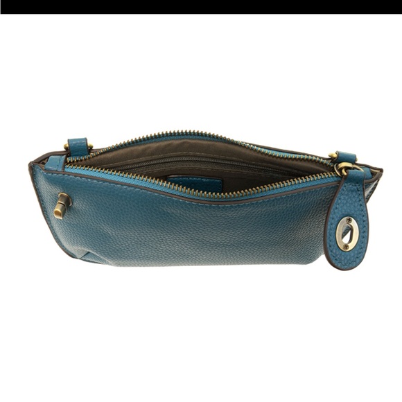 Joy Susan Teal Vegan Leather Mini Crossbody Bag Wristlet Clutch NWT - Picture 4 of 4